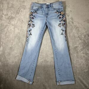 Driftwood Kelly Jeans Women's 29 Bootcut Embroidered Light Wash Boho Festival